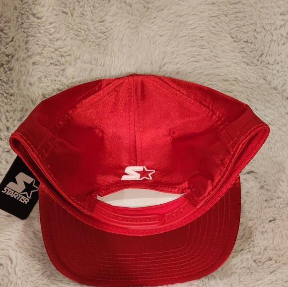 Starter Cliff Out Satin Snapback Hat Red 6C3G0099 NTW OSFM Retro Embroidered 90s - Picture 3 of 7